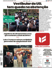 Capa do jornal Folha Londrina 27/10/2025