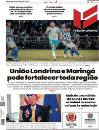 Capa do jornal Folha Londrina 28/07/2025