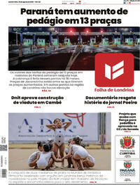 Capa do jornal Folha Londrina 28/08/2025