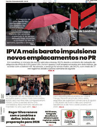 Capa do jornal Folha Londrina 28/10/2025