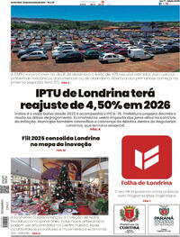 Capa do jornal Folha Londrina 28/11/2025