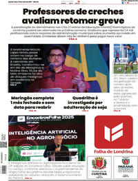 Capa do jornal Folha Londrina 29/05/2025