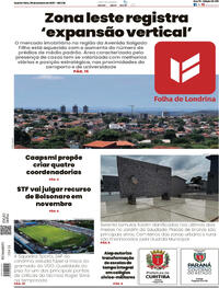 Capa do jornal Folha Londrina 29/10/2025