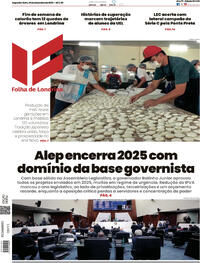 Capa do jornal Folha Londrina 29/12/2025