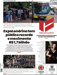 Capa do jornal Folha Londrina 30/04/2025