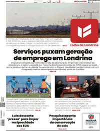 Capa do jornal Folha Londrina 30/08/2025