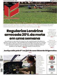 Capa do jornal Folha Londrina 30/09/2025