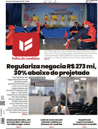 Capa do jornal Folha Londrina 30/12/2025