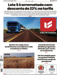Capa do jornal Folha Londrina 31/10/2025
