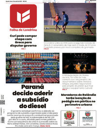 Capa do jornal Folha Londrina 01/04/2026