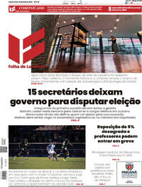 Capa do jornal Folha Londrina 02/04/2026