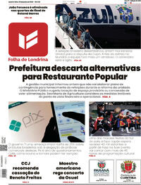 Capa do jornal Folha Londrina 03/06/2026