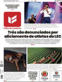 Capa do jornal Folha Londrina 06/02/2026