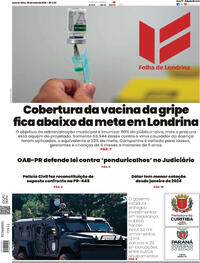 Capa do jornal Folha Londrina 06/05/2026