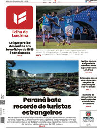 Capa do jornal Folha Londrina 08/01/2026