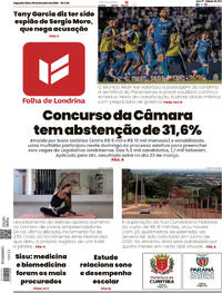 Capa do jornal Folha Londrina 09/02/2026