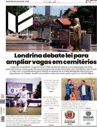 Capa do jornal Folha Londrina 09/03/2026