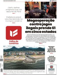 Capa do jornal Folha Londrina 09/04/2026