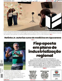 Capa do jornal Folha Londrina 09/05/2026