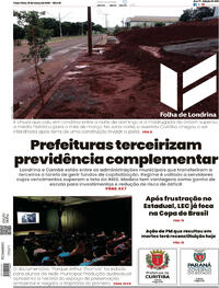 Capa do jornal Folha Londrina 10/03/2026