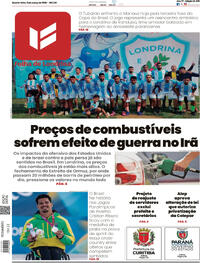 Capa do jornal Folha Londrina 11/03/2026