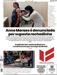 Capa do jornal Folha Londrina 12/03/2026