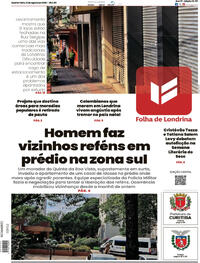 Capa do jornal Folha Londrina 12/08/2026