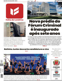 Capa do jornal Folha Londrina 13/03/2026