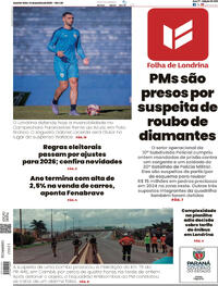 Capa do jornal Folha Londrina 14/01/2026