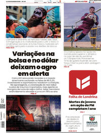Capa do jornal Folha Londrina 14/02/2026