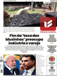 Capa do jornal Folha Londrina 14/05/2026