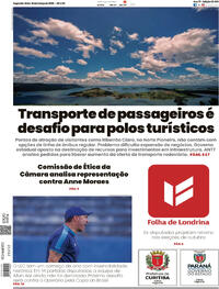 Capa do jornal Folha Londrina 16/03/2026