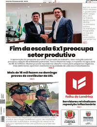 Capa do jornal Folha Londrina 16/10/2026