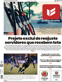 Capa do jornal Folha Londrina 18/03/2026