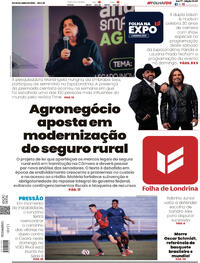 Capa do jornal Folha Londrina 18/04/2026
