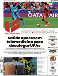 Capa do jornal Folha Londrina 18/06/2026