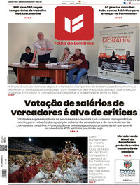 Capa do jornal Folha Londrina 19/02/2026