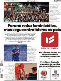 Capa do jornal Folha Londrina 22/01/2026