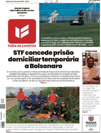 Capa do jornal Folha Londrina 25/03/2026