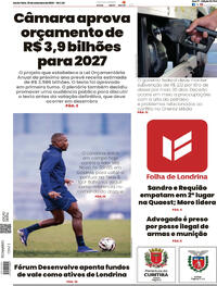 Capa Folha Londrina 25/09/2026