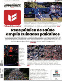 Capa do jornal Folha Londrina 26/01/2026