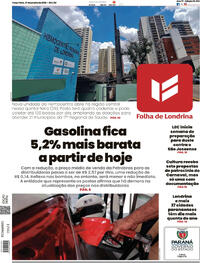 Capa do jornal Folha Londrina 27/01/2026