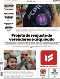Capa do jornal Folha Londrina 27/02/2026
