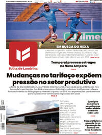 Capa do jornal Folha Londrina 28/02/2026