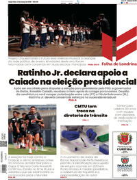 Capa do jornal Folha Londrina 31/03/2026