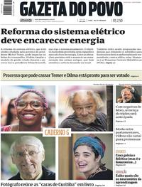 Capa do jornal Gazeta do Povo 16/05/2017
