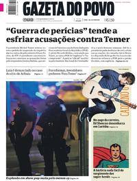 Capa do jornal Gazeta do Povo 23/05/2017