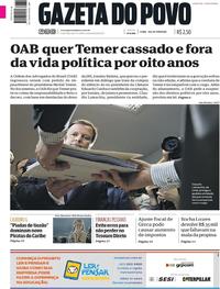 Capa do jornal Gazeta do Povo 26/05/2017