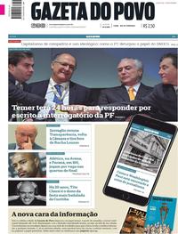 Capa do jornal Gazeta do Povo 31/05/2017