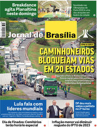 Capa do jornal Jornal de Brasília 01/11/2022